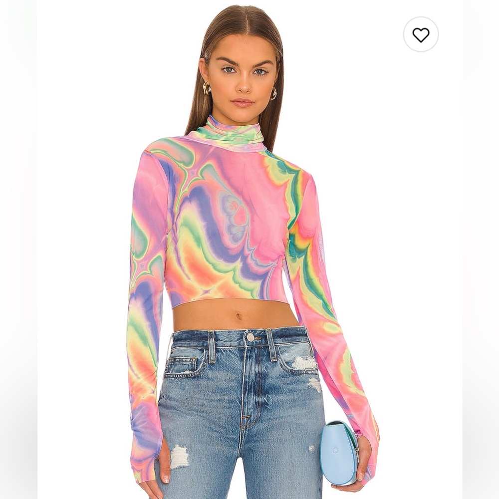 Mesh turtleneck top